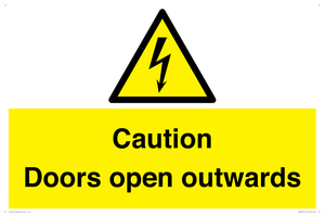 Caution Doors open outwards